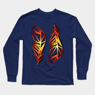 Golden Bird Feathers Long Sleeve T-Shirt